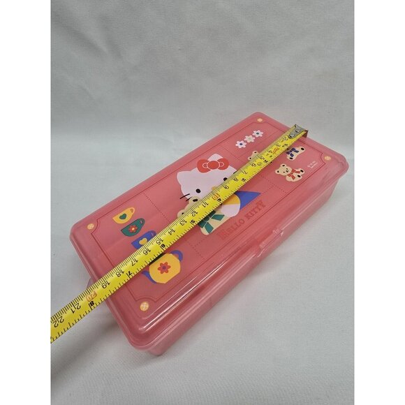 Hello Kitty Sanrio Vintage 1990s Pink Plastic Storage Case With Dividers - Picture 4 of 5
